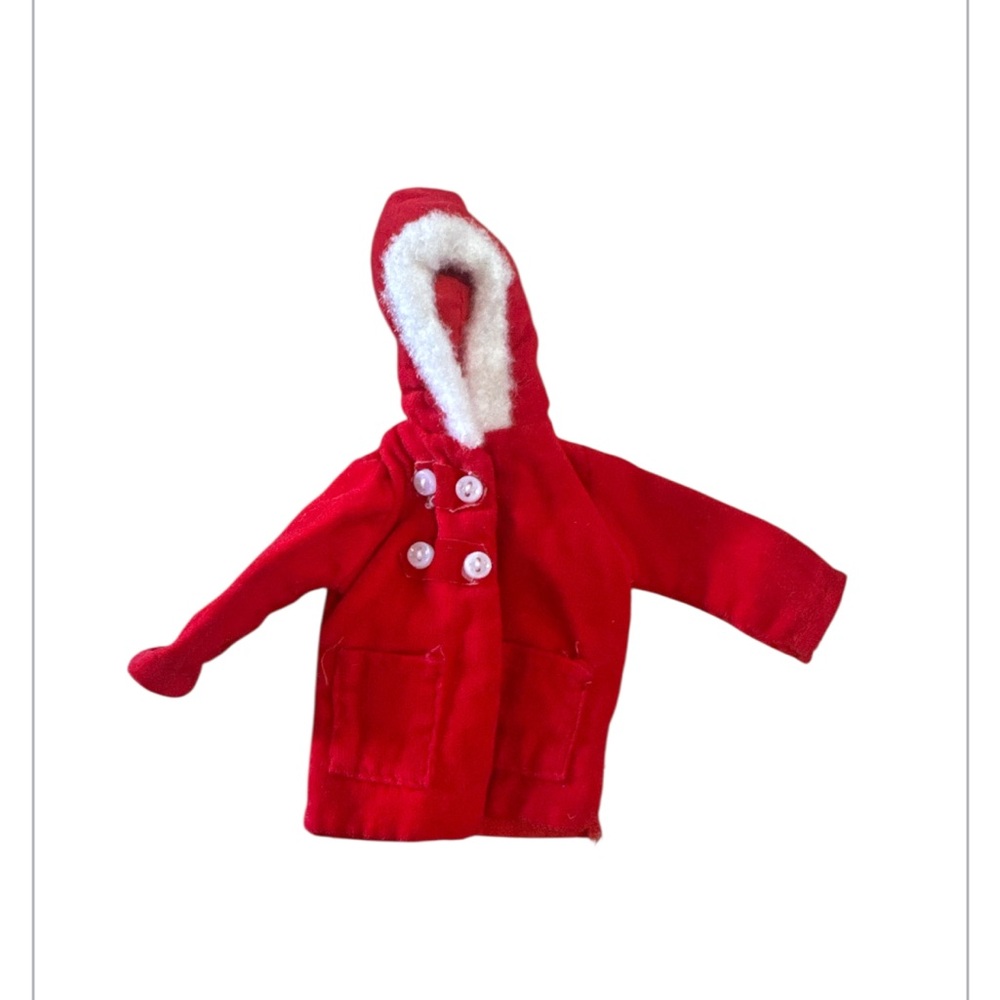 Vintage 1960s Barbie Clone Red Coat White Fur Trim Hood Hong Kong